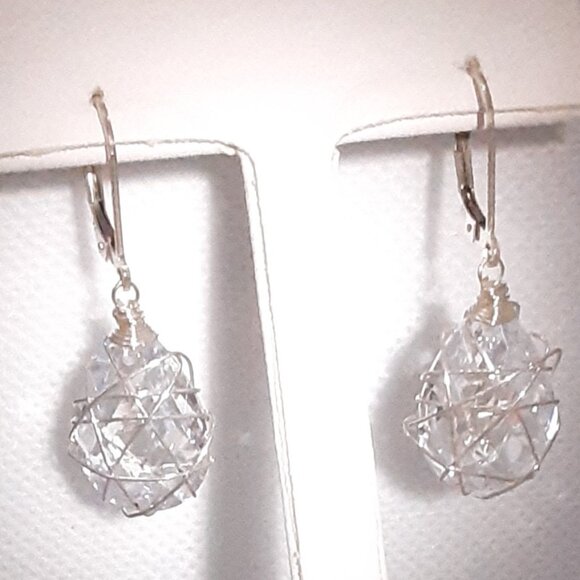 Nina Nyugen Jewelry - Designer Nina Nyugen --  New sterling  silver and wrapped crystal drop earrings